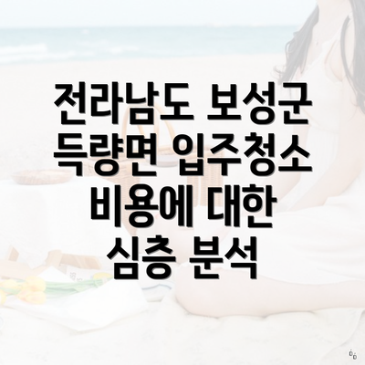 전라남도 보성군 득량면 입주청소 비용에 대한 심층 분석