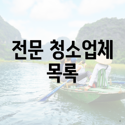 전문 청소업체 목록