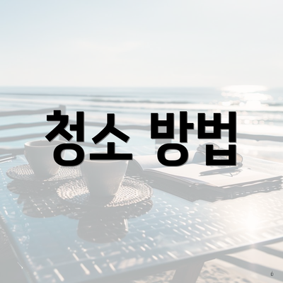 청소 방법