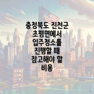 충청북도 진천군 초평면에서 입주청소를 진행할 때 참고해야 할 비용