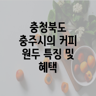 충청북도 충주시의 커피 원두 특징 및 혜택