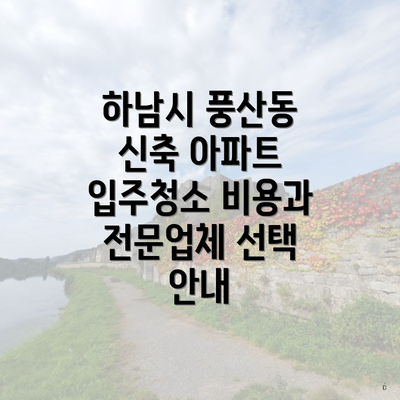 하남시 풍산동 신축 아파트 입주청소 비용과 전문업체 선택 안내