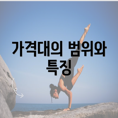 가격대의 범위와 특징