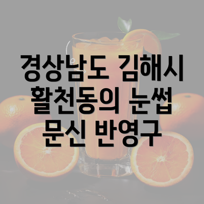 경상남도 김해시 활천동의 눈썹 문신 반영구