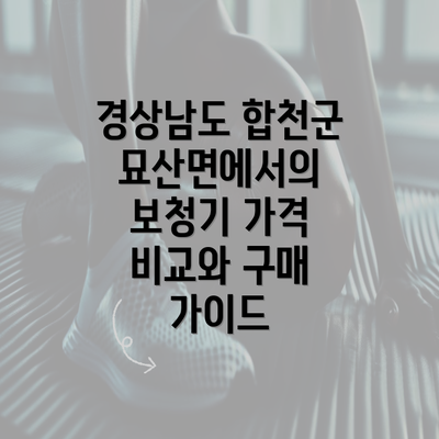 경상남도 합천군 묘산면에서의 보청기 가격 비교와 구매 가이드