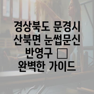 경상북도 문경시 산북면 눈썹문신 반영구 – 완벽한 가이드