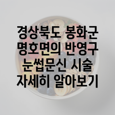 경상북도 봉화군 명호면의 반영구 눈썹문신 시술 자세히 알아보기