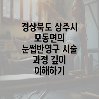 경상북도 상주시 모동면의 눈썹반영구 시술 과정 깊이 이해하기