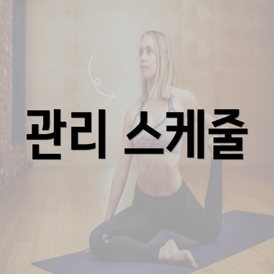 관리 스케줄