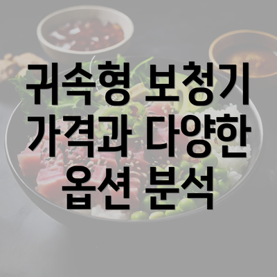 귀속형 보청기 가격과 다양한 옵션 분석