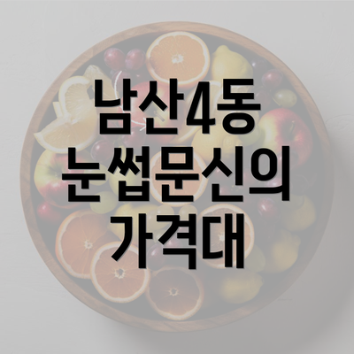 남산4동 눈썹문신의 가격대