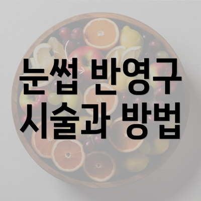 눈썹 반영구 시술과 방법