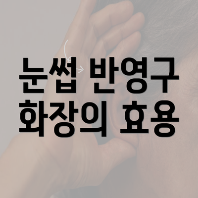 눈썹 반영구 화장의 효용