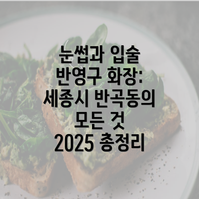 눈썹과 입술 반영구 화장: 세종시 반곡동의 모든 것 2025 총정리