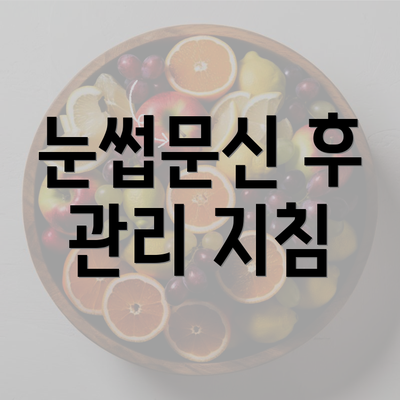 눈썹문신 후 관리 지침