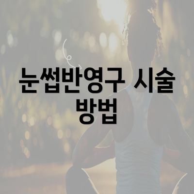 눈썹반영구 시술 방법