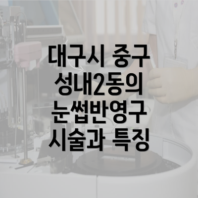 대구시 중구 성내2동의 눈썹반영구 시술과 특징