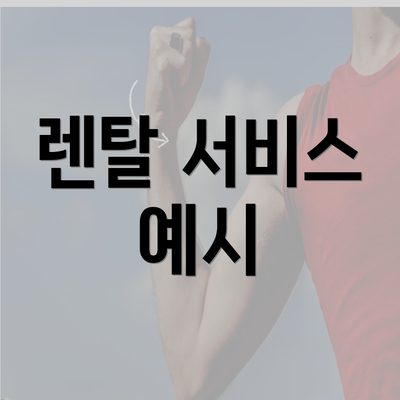 렌탈 서비스 예시