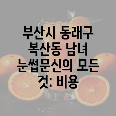 부산시 동래구 복산동 남녀 눈썹문신의 모든 것: 비용