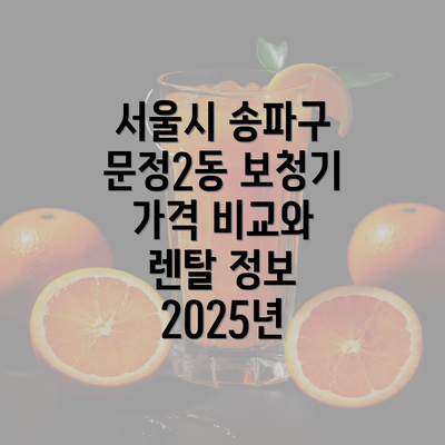 서울시 송파구 문정2동 보청기 가격 비교와 렌탈 정보 2025년