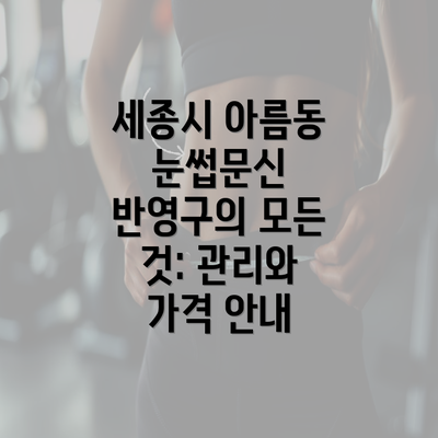 세종시 아름동 눈썹문신 반영구의 모든 것: 관리와 가격 안내