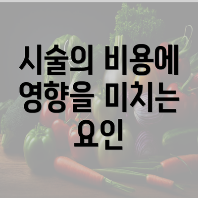 시술의 비용에 영향을 미치는 요인