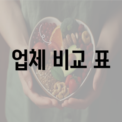 업체 비교 표