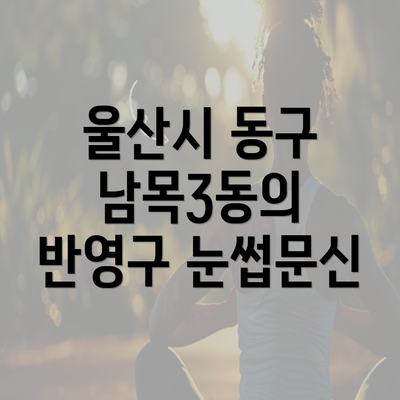 울산시 동구 남목3동의 반영구 눈썹문신