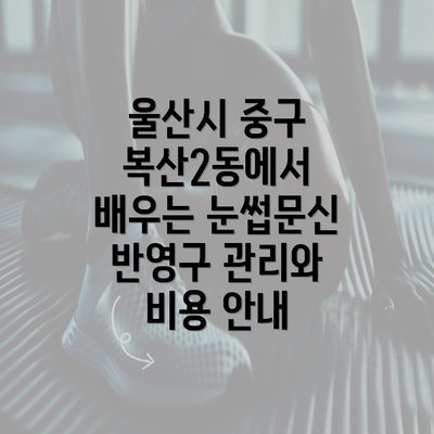 울산시 중구 복산2동에서 배우는 눈썹문신 반영구 관리와 비용 안내