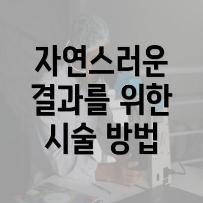 자연스러운 결과를 위한 시술 방법