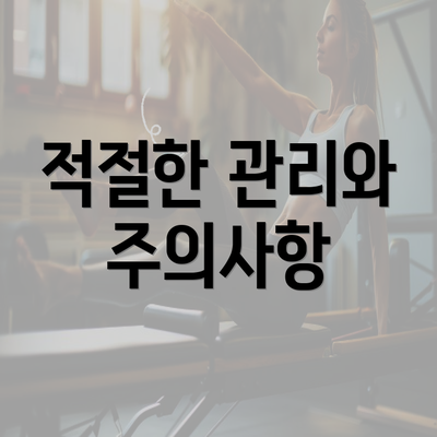 적절한 관리와 주의사항