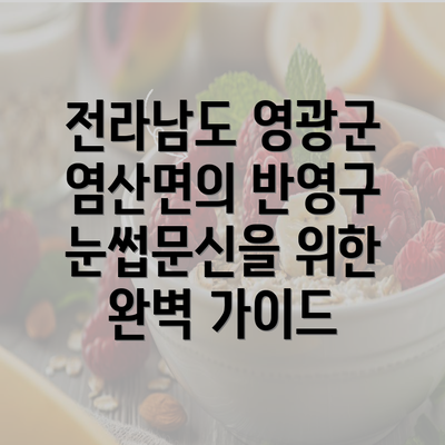 전라남도 영광군 염산면의 반영구 눈썹문신을 위한 완벽 가이드