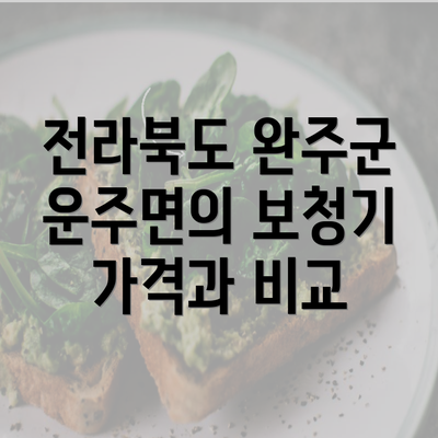 전라북도 완주군 운주면의 보청기 가격과 비교