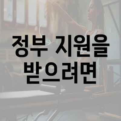 정부 지원을 받으려면