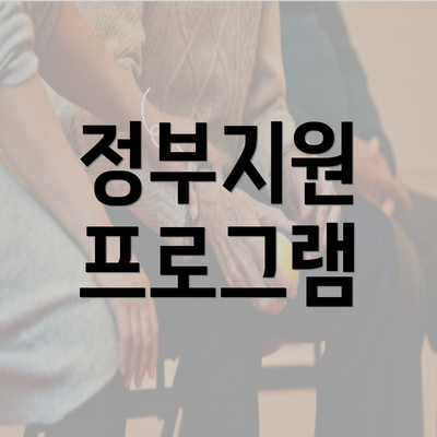 정부지원 프로그램