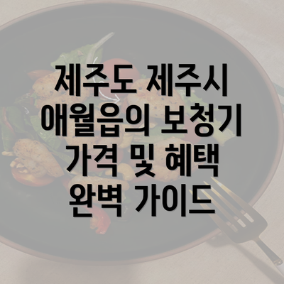 제주도 제주시 애월읍의 보청기 가격 및 혜택 완벽 가이드