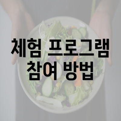 체험 프로그램 참여 방법