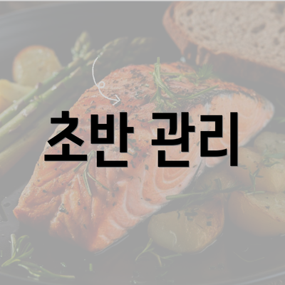 초반 관리