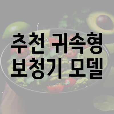 추천 귀속형 보청기 모델