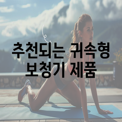 추천되는 귀속형 보청기 제품