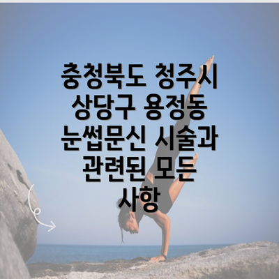 충청북도 청주시 상당구 용정동 눈썹문신 시술과 관련된 모든 사항