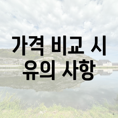 가격 비교 시 유의 사항