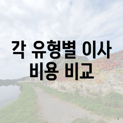 각 유형별 이사 비용 비교