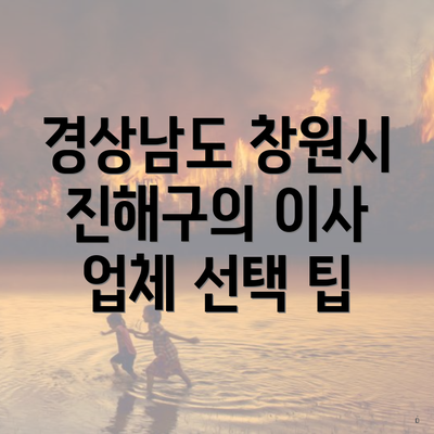 경상남도 창원시 진해구의 이사 업체 선택 팁