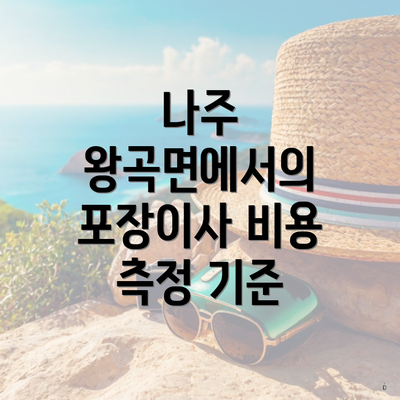 나주 왕곡면에서의 포장이사 비용 측정 기준