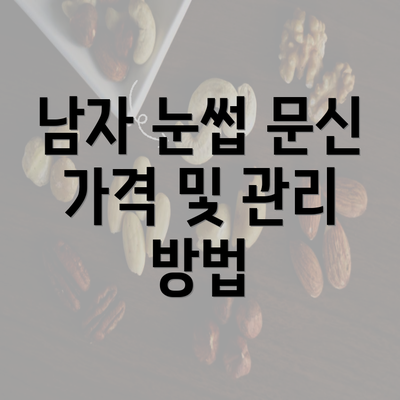 남자 눈썹 문신 가격 및 관리 방법