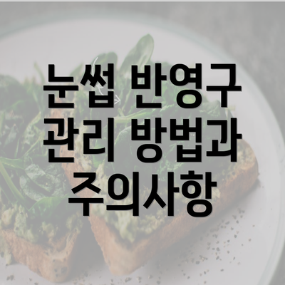 눈썹 반영구 관리 방법과 주의사항