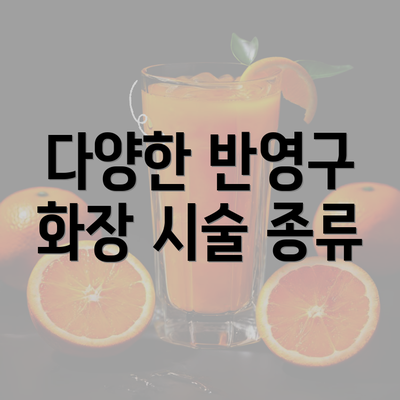 다양한 반영구 화장 시술 종류