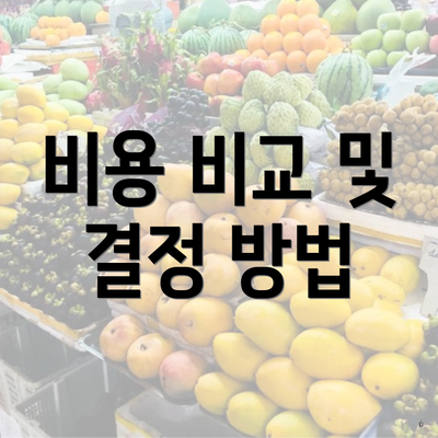 비용 비교 및 결정 방법