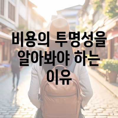 비용의 투명성을 알아봐야 하는 이유